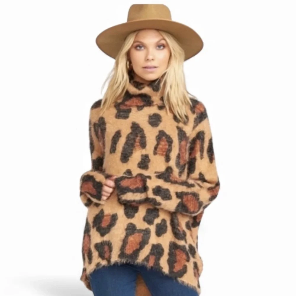 Show Me Your MuMu Women’s Fatima Turtleneck Sweater Cheetah Fever Knit Size XS - Picture 16 of 16